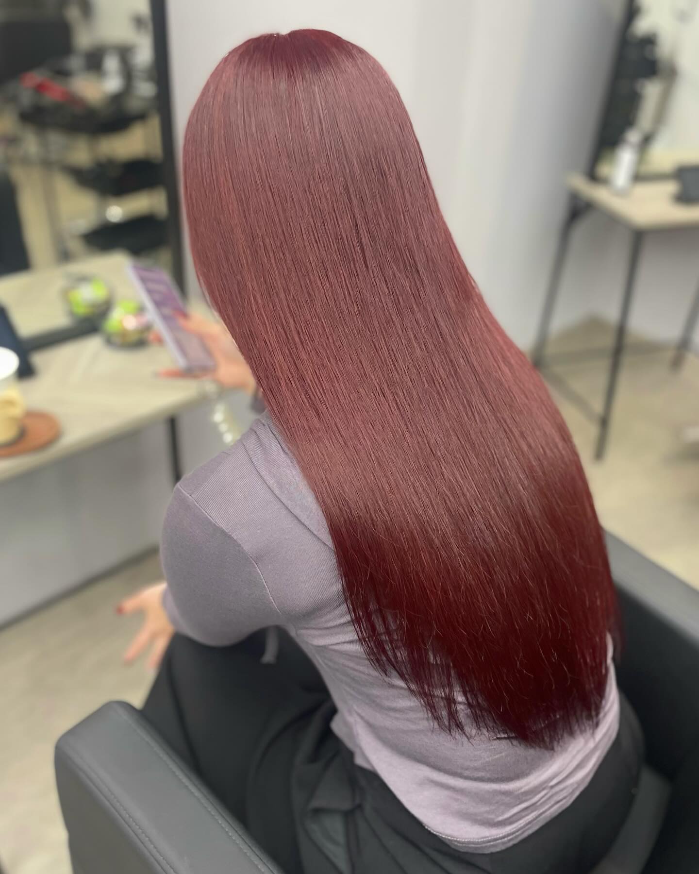 wine redブリーチなしダブルカラー#沖縄美容室 #沖縄市美容室 #ブリーチ #ブリーチなし