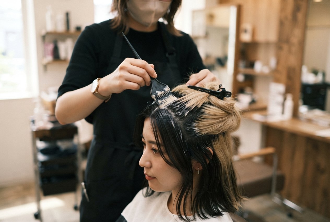 ブリーチ根元だけのリタッチとは？頻度と料金を宜野湾の美容室が解説