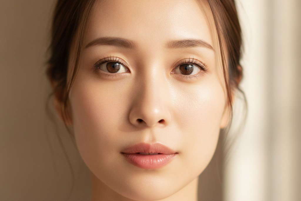 まつげが際立つナチュラルな目元の女性